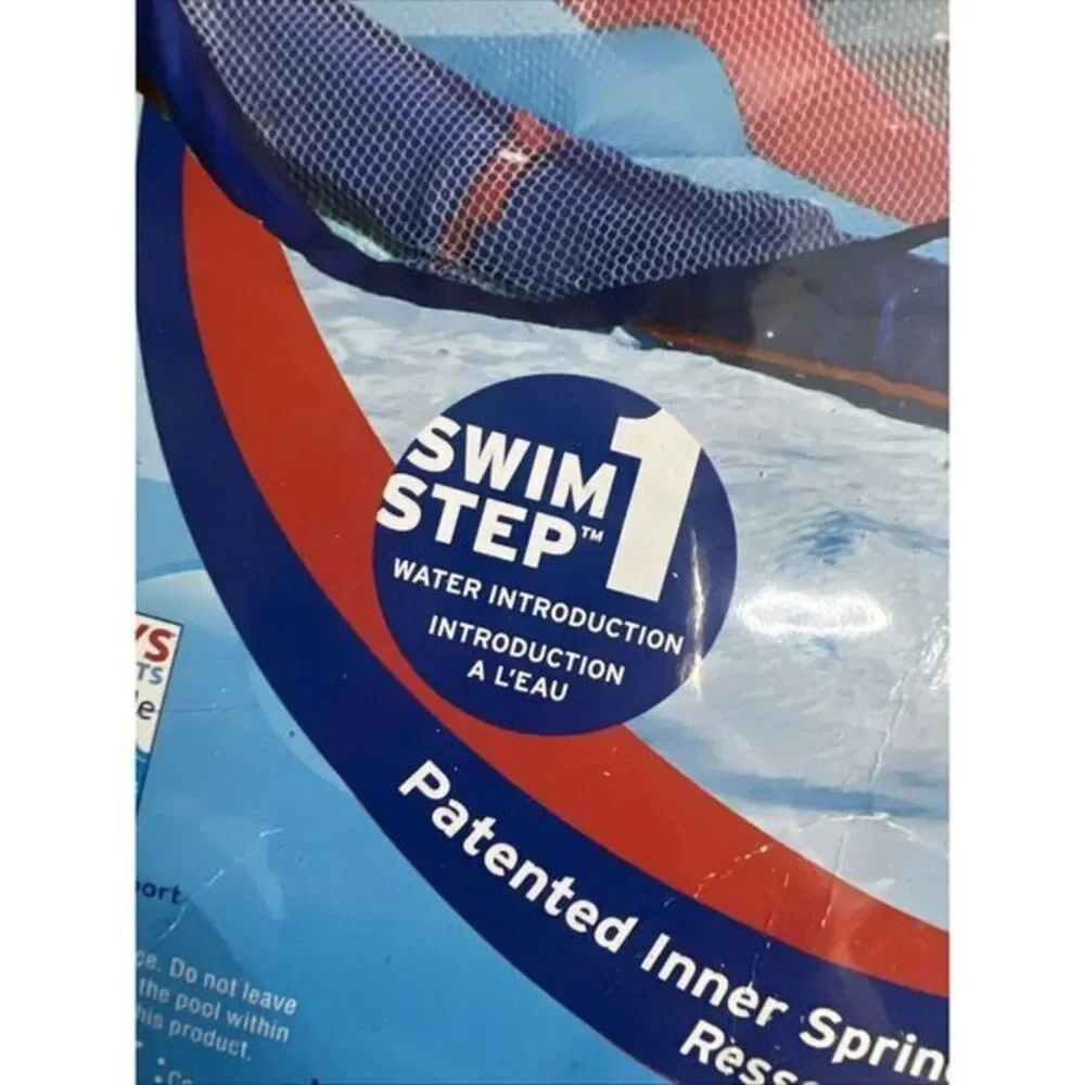 Swimways Baby Spring Float‎ Sun Canopy Blue & Red Swim Step 1 Used